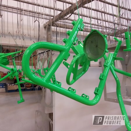 Powder Coating: Motorcycle Frame,Neon Green PSS-1221,Automotive