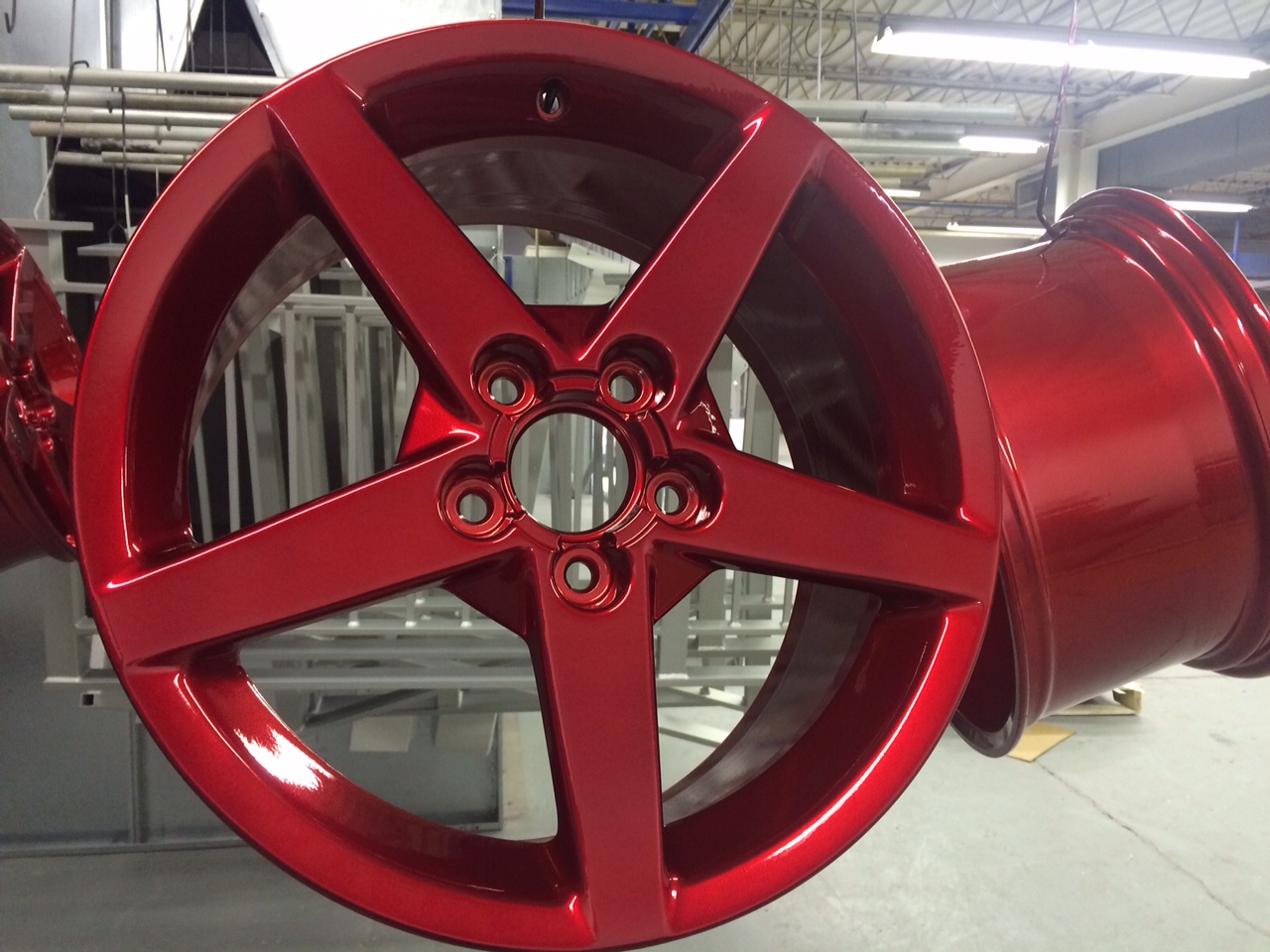 Powder Coated Raptor Red Rims Wheels coated with Lollypop Red | Prismatic Powders