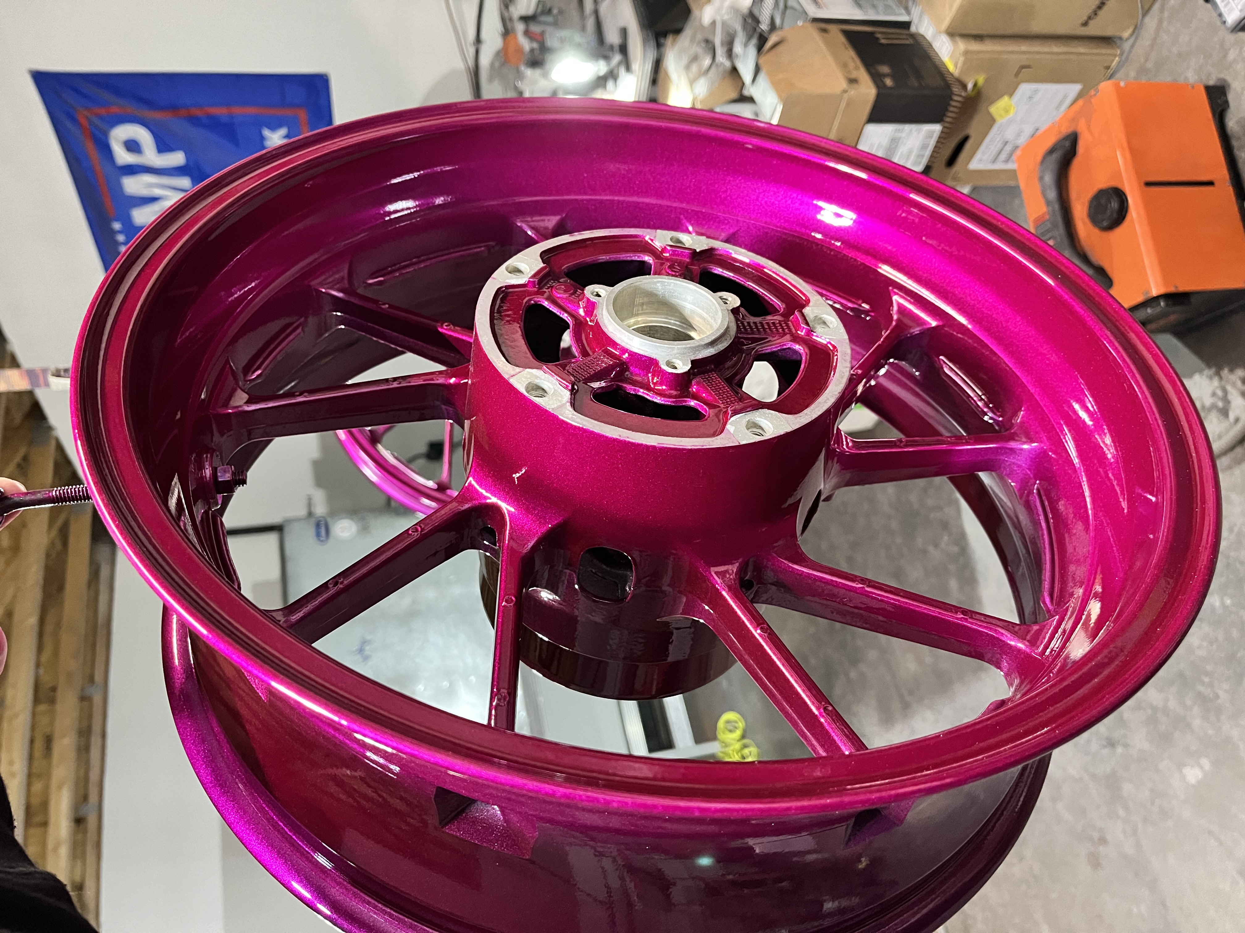 Motorcycle Rasberry Powder Coated Yamaha R1 with Clear Vision and Illusion Raspberry ...