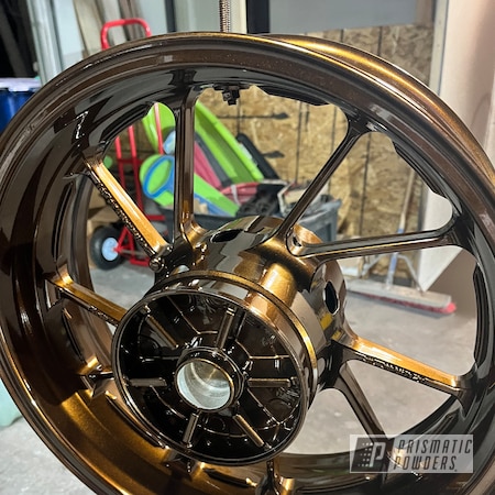 Powder Coating: High Gloss Black PSS-11248,Motorcycle Rims,Clear Vision PPS-2974,Powder Coated Yamaha R1,WHISKEY BRONZE PMB-10902,Automotive