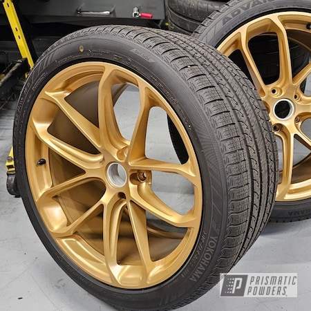 Powder Coating: Lamborghini Wheels,Automotive,Satin Poly Gold PMB-6487,Wheels