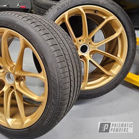 Powder Coating: Lamborghini Wheels,Automotive,Satin Poly Gold PMB-6487,Wheels