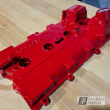 Powder Coating: Valve Covers,Engine Parts,Astatic Red PSS-1738,Toyota MR2 Valve Cover,Automotive,GLOSS BLACK USS-2603