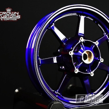 Motorcycle Wheels Powder Coated In Psb-4629 And Pps-2974