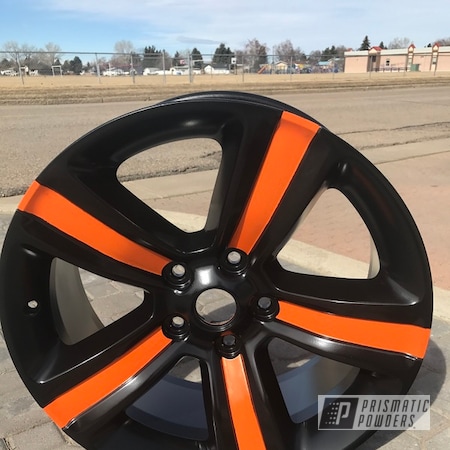 Powder Coating: Bright Orange PSS-0879,Ram,18inch,Matte Black PSS-4455,Automotive,Wheels,Two Tone