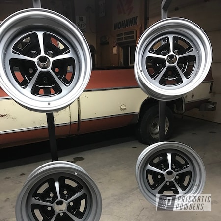 Powder Coating: 14”,BMW Silver PMB-6525,Ford,Matte Black PSS-4455,Ford Mustang,Automotive,Wheels