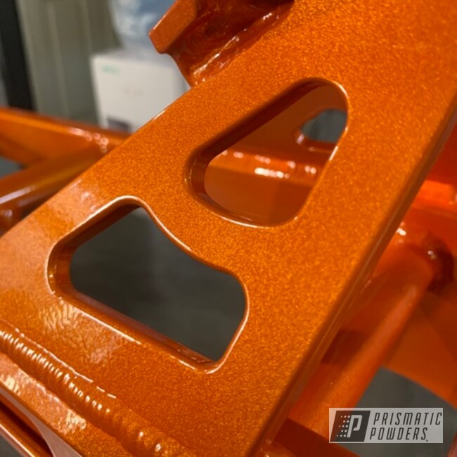 Race Bike Frame Powder Coated In Clear Vision And Illusion Orange