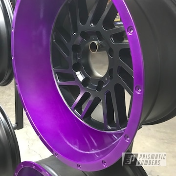 Powder Coated Purple And Black Wheels