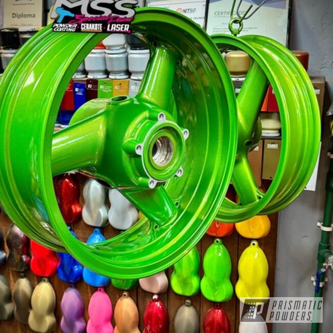 Clear Vision And Illusion Sour Apple Motorcycle Wheels