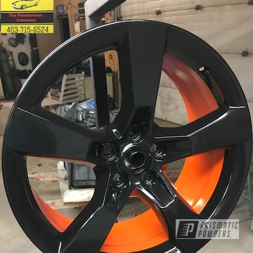 Orange And Black Powder Coated Camaro Wheels